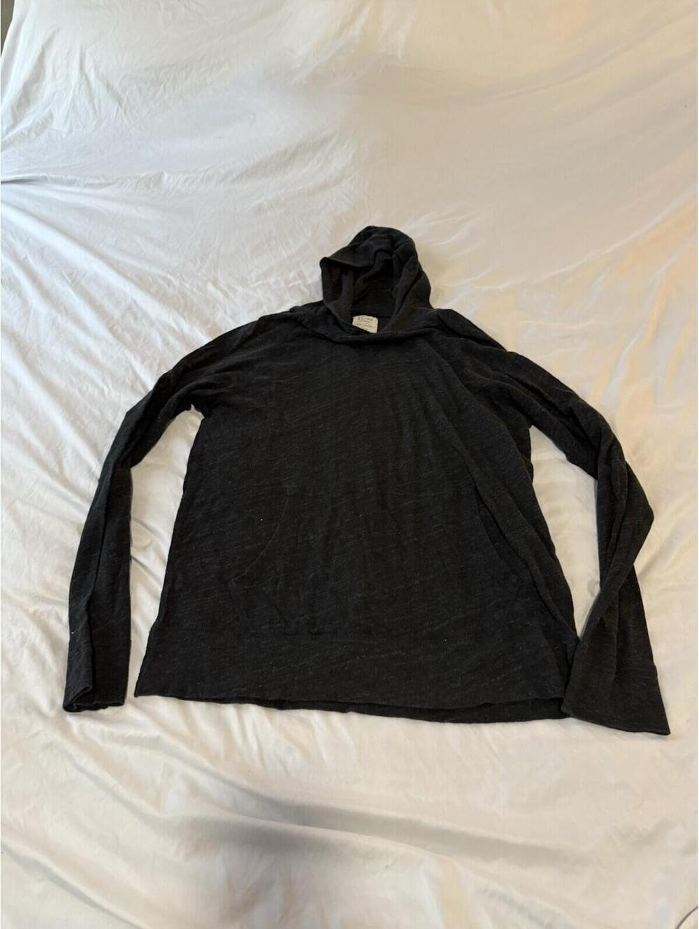 J. Crew Men's Lightweight Grey Long Sleeve Hoodie Large 154